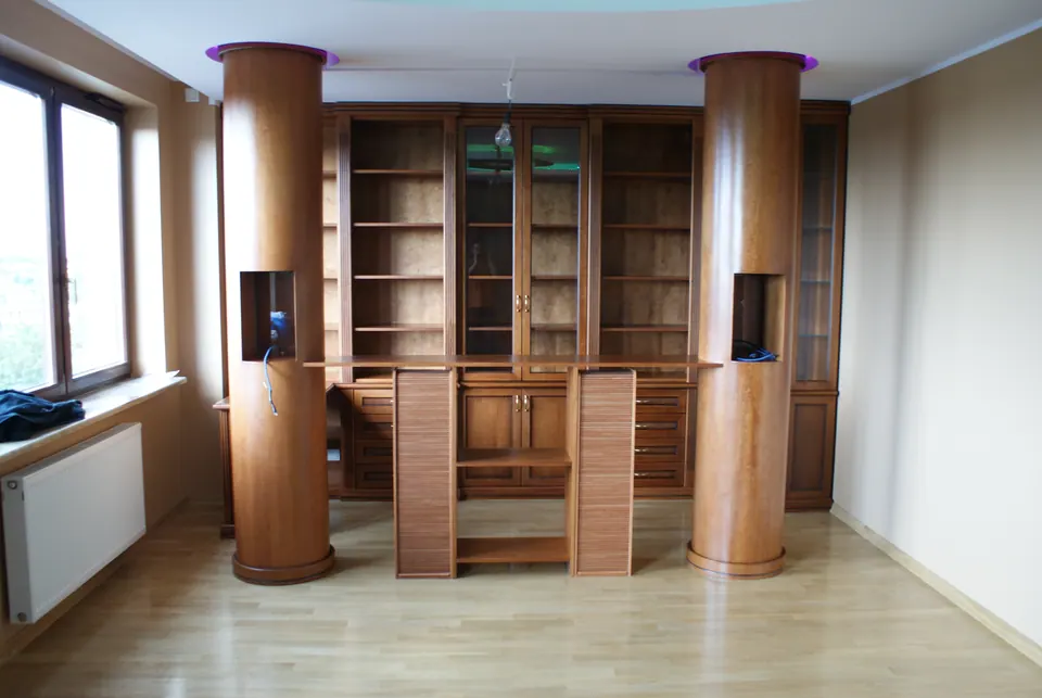 Bibliothekseinbau mit Säulen